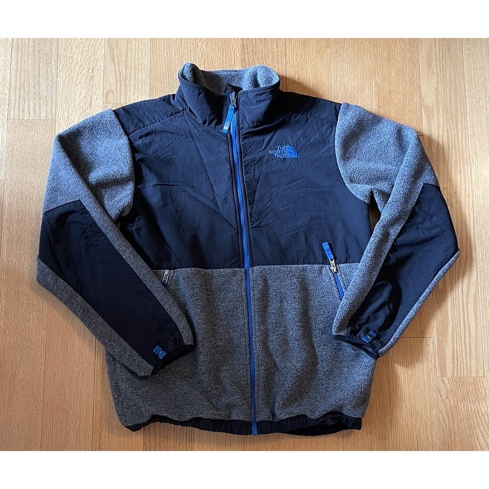 The North Face Jacket Boys XLarge (18/20) Black Gray Outdoor Fleece Zip Up